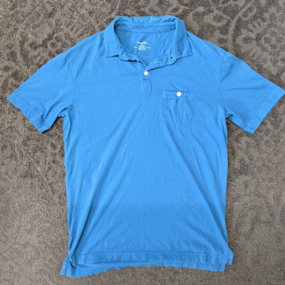 Steven Alan Blue Short Sleeve Polo